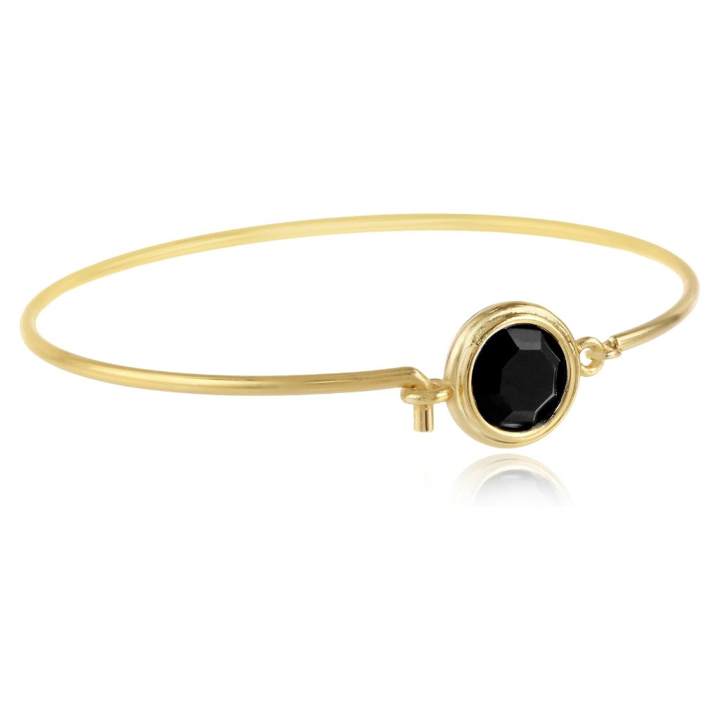 1928 Signature Crystal Jeweltones Round Jet Black Gold Plated Bracelet 25 Nwt 14$